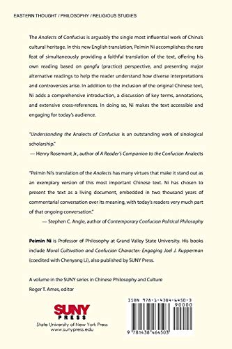 Understanding the Analects of Confucius: A New Translation of Lunyu with Annotations (SUNY series in Chinese Philosophy and Cult,Used