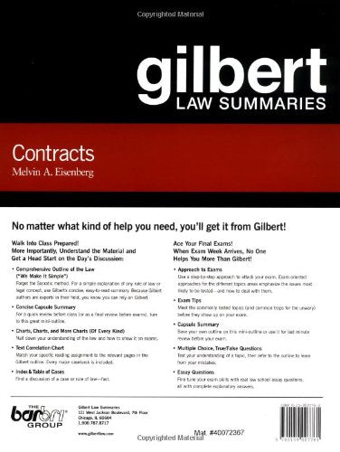 Gilbert Law Summaries On Contracts,Used