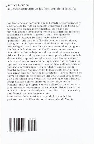 La deconstruccin en las fronteras de la filosofa: La retirada de la metfora (Spanish Edition),Used