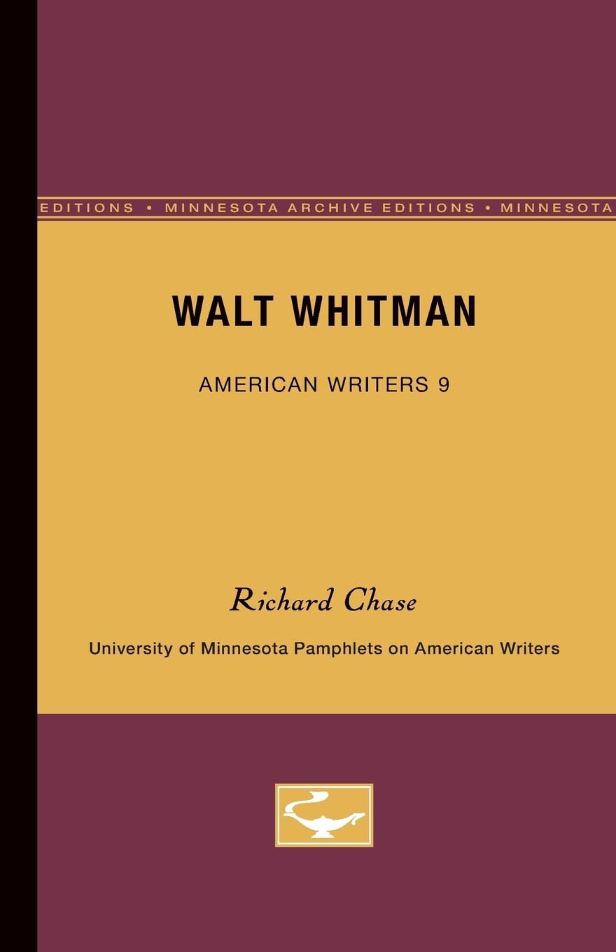 Walt Whitman  American Writers 9: University Of Minnesota Pamphlets On American Writers (University Of Minnesota Pamphlets On A,New