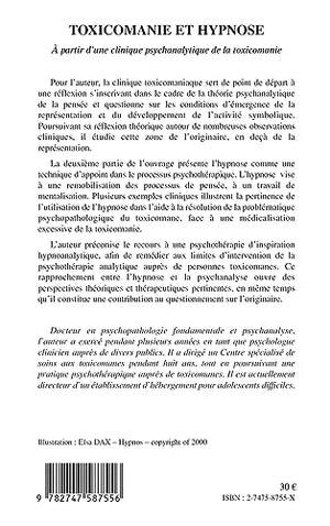 Toxicomanie et hypnose: A partir d'une clinique psychanalytique de la toxicomanie (French Edition),Used