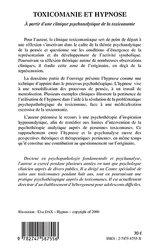 Toxicomanie et hypnose: A partir d'une clinique psychanalytique de la toxicomanie (French Edition),Used