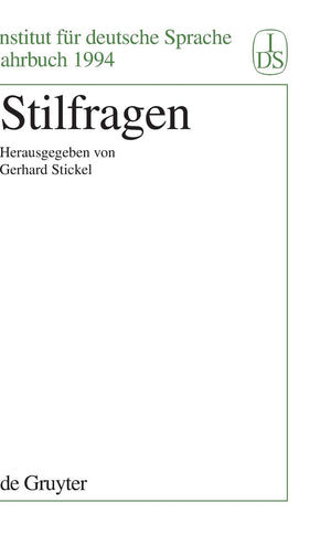 Stilfragen (Jahrbuch des Instituts fr Deutsche Sprache, 1994) (German Edition),Used
