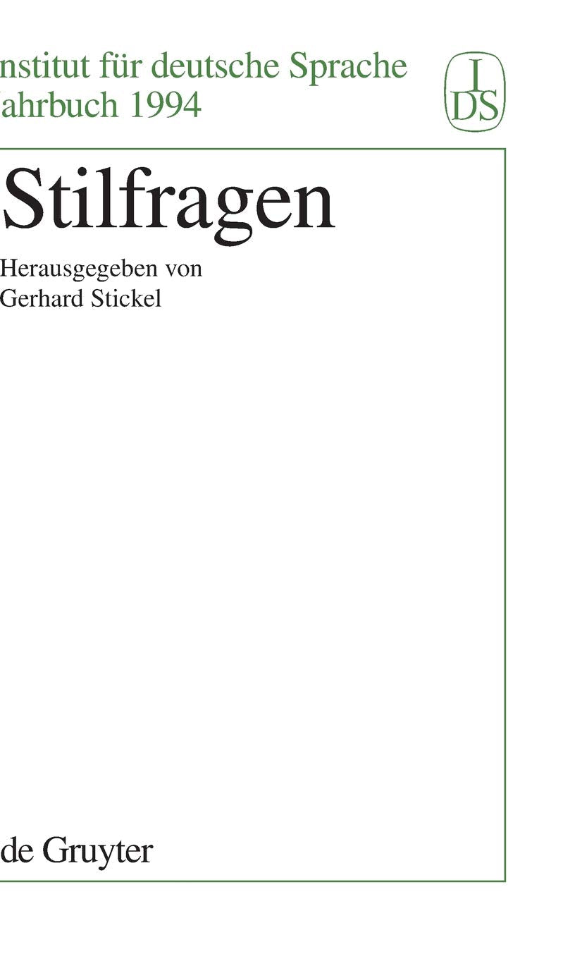 Stilfragen (Jahrbuch des Instituts fr Deutsche Sprache, 1994) (German Edition),Used