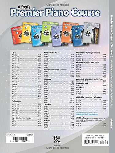 Premier Piano Course Christmas, Bk 6 (Premier Piano Course, Bk 6),Used