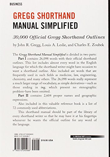 The GREGG Shorthand Manual Simplified,New