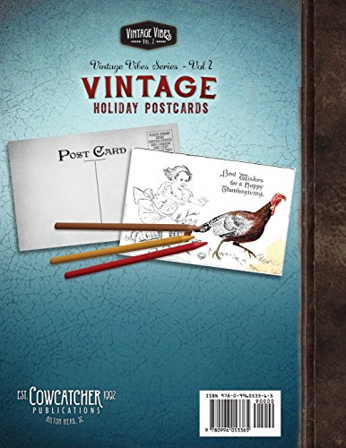 Vintage Holiday Postcards Coloring Book: For Adults and Curious Children (Vintage Vibes Coloring Books),Used
