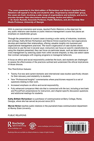 Applied Public Relations (Routledge Communication Series),New