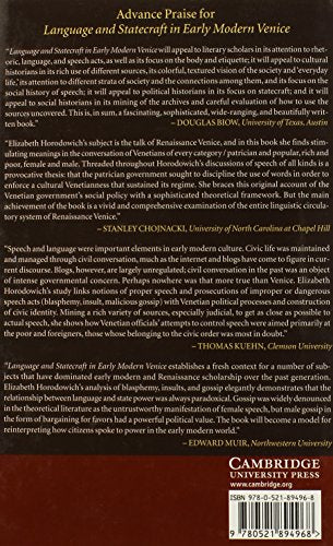 Language and Statecraft in Early Modern Venice,Used