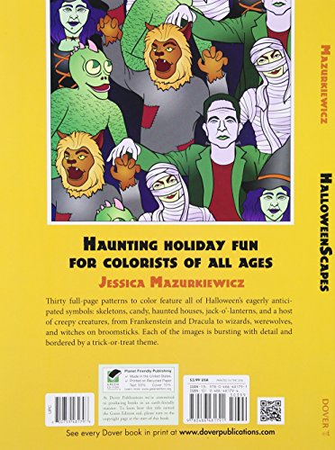HalloweenScapes Coloring Book (Dover Halloween Coloring Books),Used