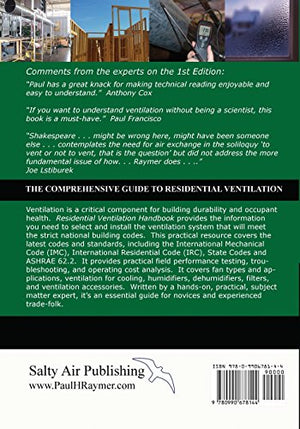 Residential Ventilation Handbook 2nd Edition: Home Ventilation Management,Used