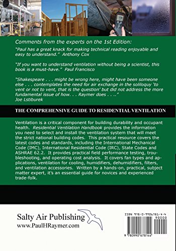 Residential Ventilation Handbook 2nd Edition: Home Ventilation Management,Used