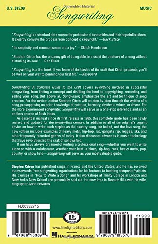 Songwriting: A Complete Guide to the Craft (Limelight),Used