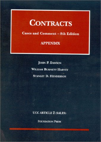 Contracts, Cases And Comment: Appendix, Ucc Article 2 (Sales (Statutuory Supplement)