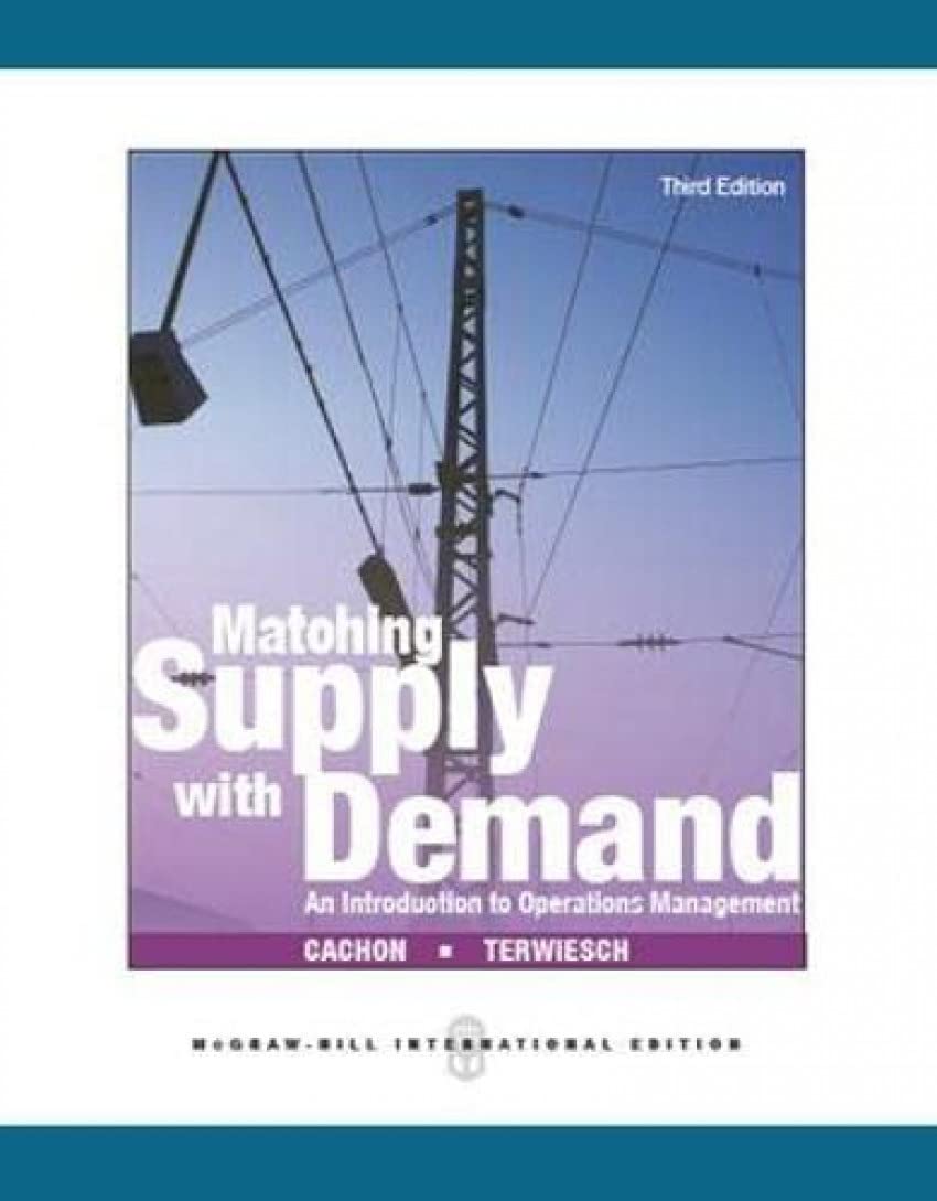 Matching Supply with Demand 3/e,Used