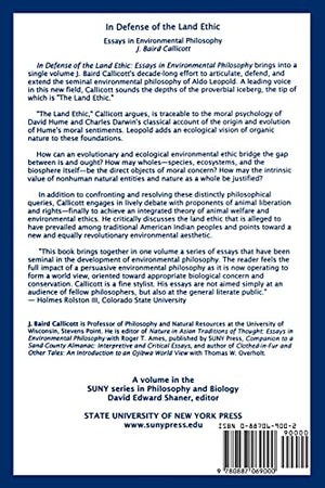 In Defense of Land Ethic: Essays in Environmental Philosophy (SUNY Series in Philosophy) (Suny Series in Philosophy and Bio Logy,Used