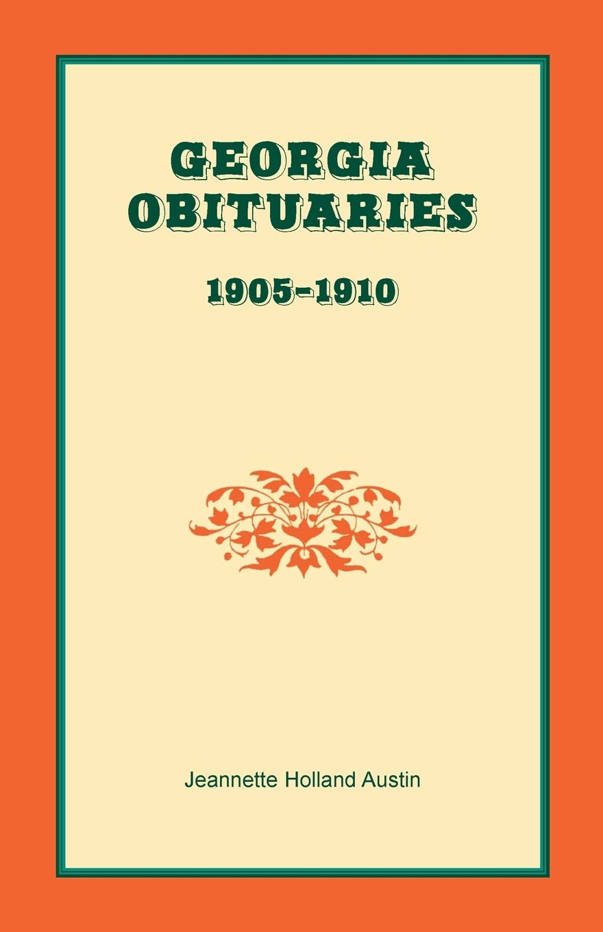 Georgia Obituaries, 19051910,Used