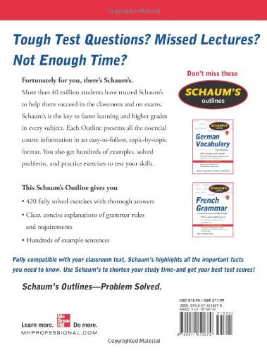 Schaum's Outline of German Grammar, 4ed (Schaum's Outline Series),Used