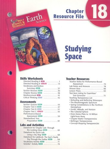 Holt Science & Technolgy Earth Science Chapter 18 Resource File: Studying Space,Used