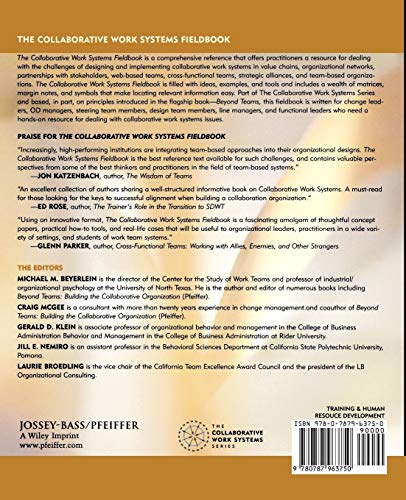 The Collaborative Work Systems Fieldbook: Strategies, Tools, and Techniques,Used