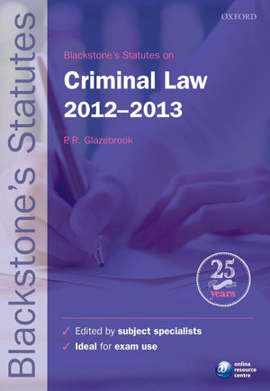 Blackstones Statutes on Criminal Law 20122013
