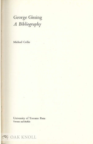 George Gissing: A bibliography,Used