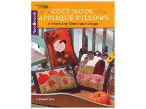 Cozy Wool Appliqu Pillows8 Embroidery Embellished Designs,Used
