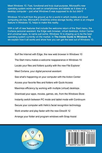 The Inside Guide to Windows 10: For desktop computers, laptops, tablets and smartphones,Used