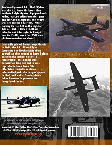 Northrop P61 Black Widow Pilot's Flight Manual,Used