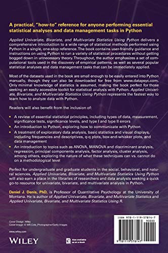 Applied Univariate, Bivariate, and Multivariate Statistics Using Python: A Beginner's Guide to Advanced Data Analysis,Used