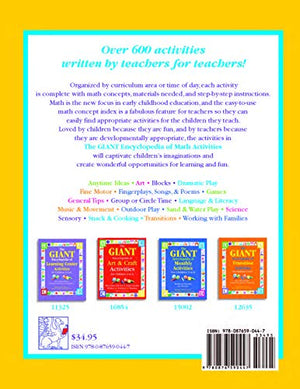 The Giant Encyclopedia Of Math Activities For Children Age 3 To 6: Over 600 Activities Created By Teachers For Teachers,New