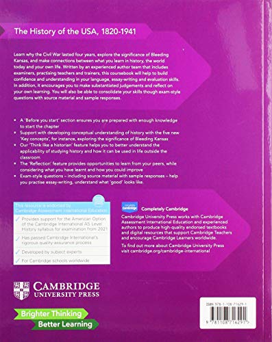 Cambridge International As Level History The History Of The Usa, 18201941 Coursebook