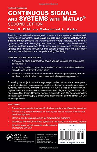 Continuous Signals and Systems with MATLAB (Electrical Engineering Textbook Series),Used