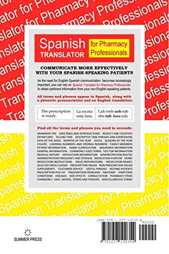 Spanish Translator for Pharmacy Professionals,Used