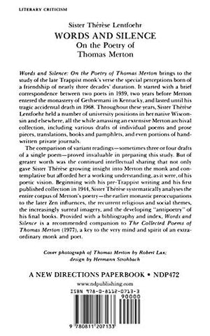 Words And Silence: On The Poetry Of Thomas Merton,Used