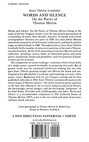 Words And Silence: On The Poetry Of Thomas Merton,Used