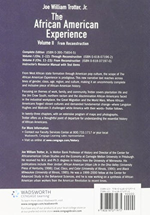 The African American Experience, Volume Ii: From Reconstruction,Used