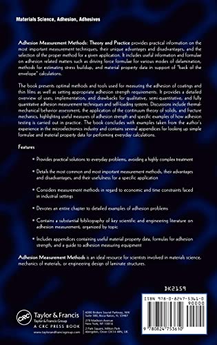 Adhesion Measurement Methods: Theory and Practice (Mechanical Engineering (Marcel Dekker)),Used
