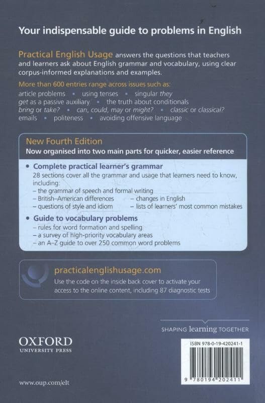 Practical English Usage, 4th Edition Paperback with Online Access: Michael Swan's guide to problems in English,Used