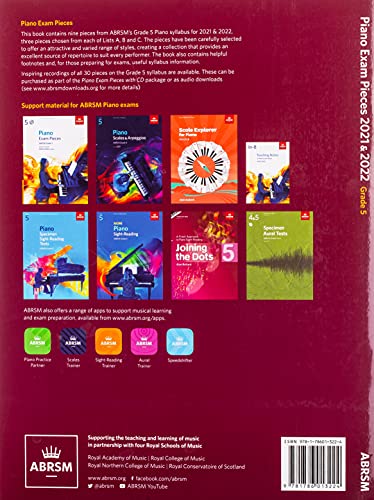 Piano Exam Pieces 2021 & 2022, ABRSM Grade 5: Selected from the 2021 & 2022 syllabus (ABRSM Exam Pieces),Used