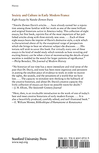 Society And Culture In Early Modern France: Eight Essays,New