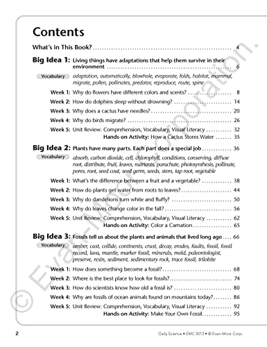 EvanMoor Daily Science, Grade 3 Homeschooling and Classroom Resource Workbook, Printable Worksheets, Teaching Edition, Earth, L,Used