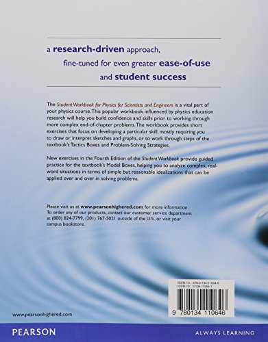 Student Workbook For Physics For Scientists And Engineers: A Strategic Approach, Volume 1 (Chapters 121)-new