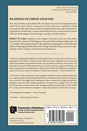 Readings in Urban Analysis: Perspectives on Urban Form and Structure,Used