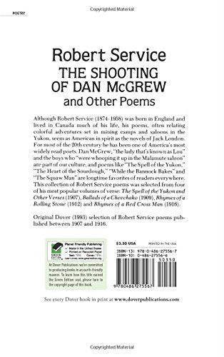 The Shooting Of Dan Mcgrew And Other Poems (Dover Thrift Editions),Used