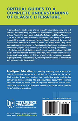 Study Guide to Mrs. Dalloway and To the Lighthouse by Virginia Woolf,Used