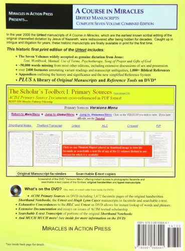 A Course In Miracles Urtext Manuscripts Complete Seven Volume Combined Edition,New
