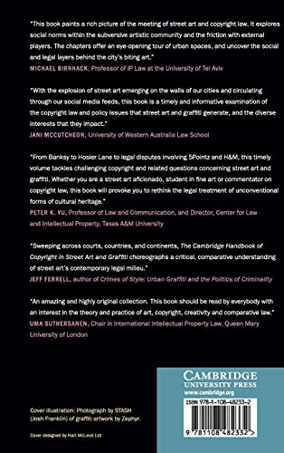 The Cambridge Handbook of Copyright in Street Art and Graffiti (Cambridge Law Handbooks),Used