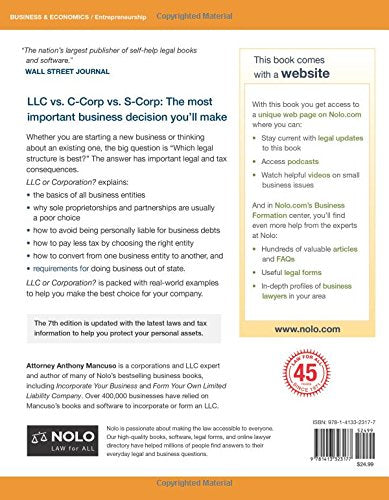 LLC or Corporation?: Choose the Right Form for Your Business,Used