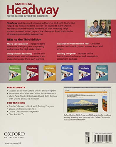 American Headway Third Edition: Level 1 Student Book: With Oxford Online Skills Practice Pack (American Headway, Level 1),Used